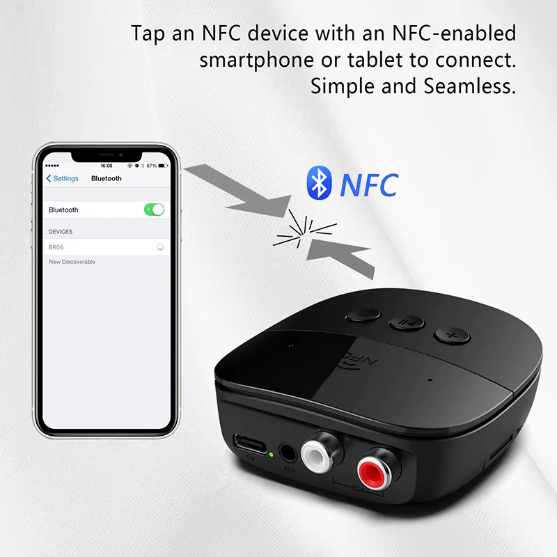 מקלט אודיו בלוטות מקורי DISOUR 5.2 NFC לרכב ולמגבר | שנה אחריות