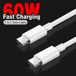 כבל usb c מהיר איכותי PD60W | כבל לסמסונג גלקסי |כבל של אייפון 15 ומעלה | כבל usb type c