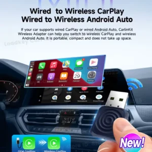מתאם 2 ב-1: הופך Apple CarPlay ואנדרואיד אוטו לחיבור אלחוטי MINI ULTRA 2 | שנה אחריות